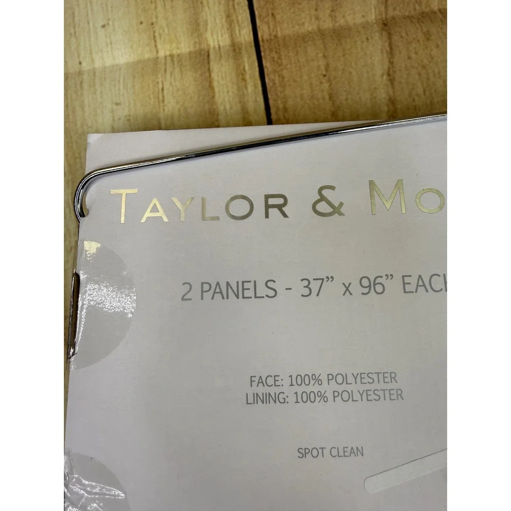 Taylor & Moxie Amsterdam White Jeweled Tab Top Curtain Panels 37x96 Set of 2